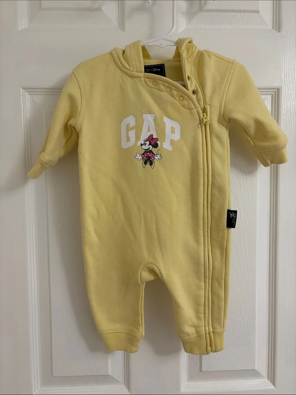 GAP Yellow Minnie Mouse Hooded One-Piece Bodysuit
